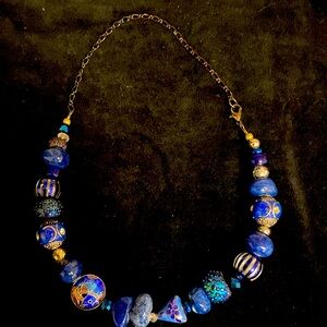 Artisan Blue Beaded Necklace
